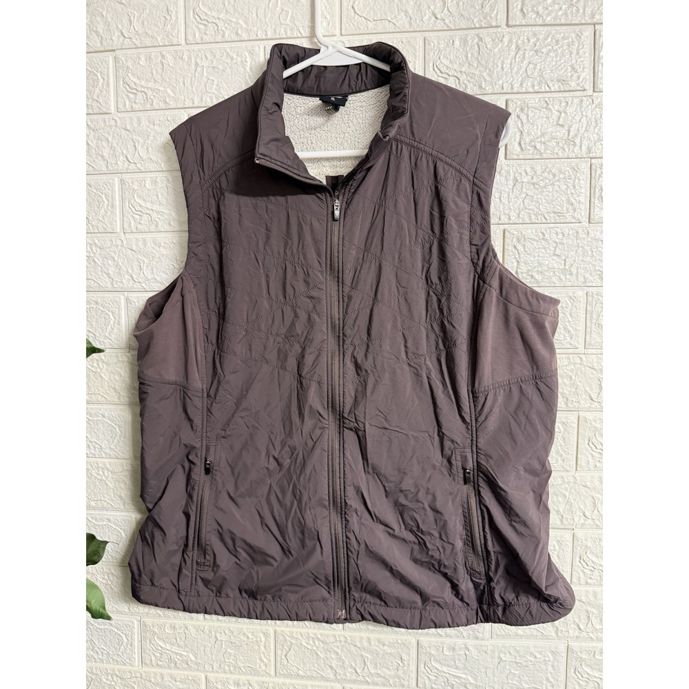 Kuhl The One Vest Mens XL Plum/ Tan Fleece Lined Insulated Outdoor Hiking